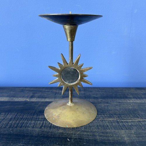 Vintage brass sunburst candle - vintage,