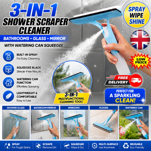 Glass cleaning scraper - 3-in-1,