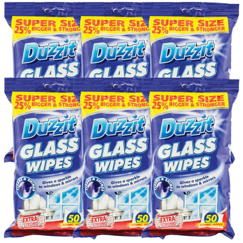 50pack duzzit glass wipes - 6, x